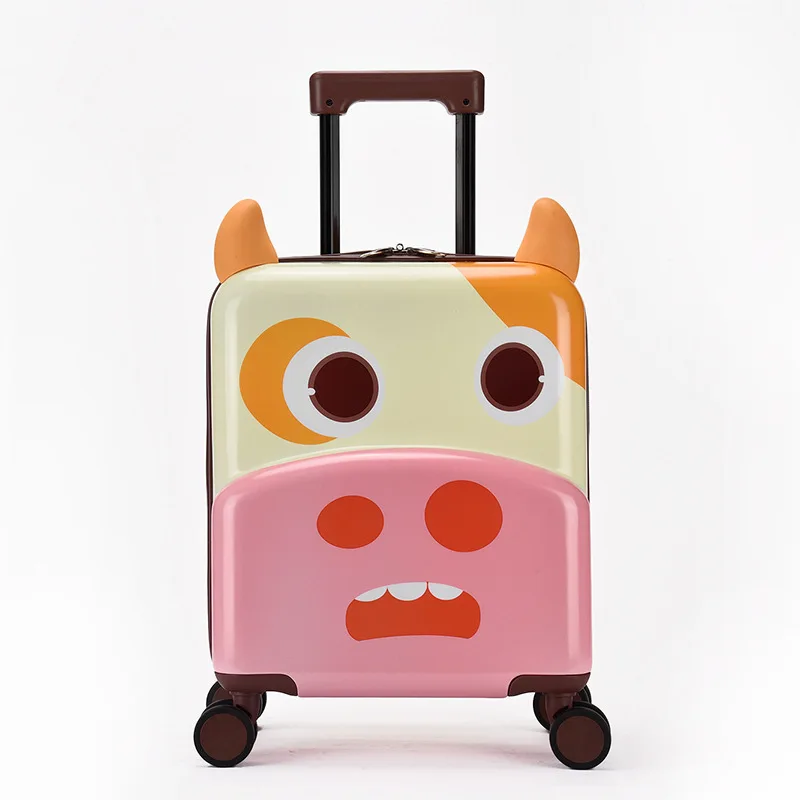18 Inch New 3d Cartoon Cute Animal Kids Abs +pc Rolling Luggage Spinner Children Boarding