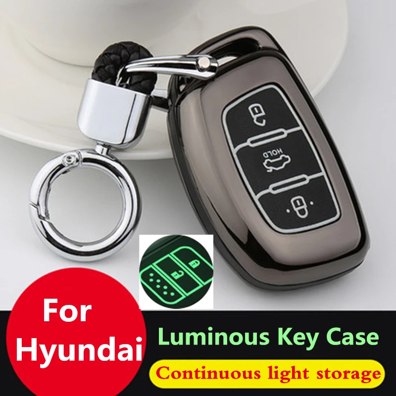 Luminous car key case cover For Hyundai I10 I20 I30 Tucson Creta IX20