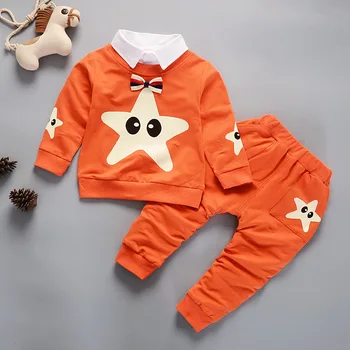 

1 2 3 4 Year Boys Spring Autumn Clothes Long Sleeve Shirts Pants Toddler Children Clothing Set Casual Cartoon Star Kids Suits