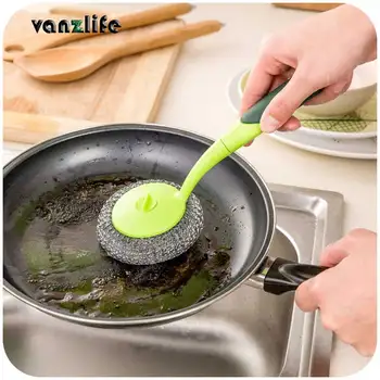 

vanzlife creative kitchen skillet hanging wire brush pot cleaning ball dish washing brush