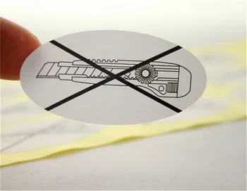 

Customized Caution Note Paper Labels Printed Matt Paper Sticker Printing Laminated Oval White Stickers 1000pcs