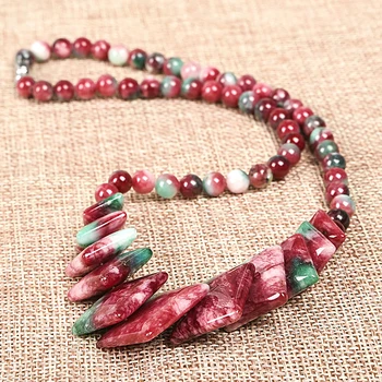 

Square with a mixture of three colors circle line candy Seven-color Jasper jewelry necklace, Double Eleven Privilege