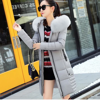 

Temperament Fashion Winter Fur Collar Womens Cotton Jacket 2020 New Warm Hooded Solid color Women Cotton Coat NUW41 M-XXXL NUW42