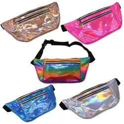 Голографическая лазерная сумка Hengreda Bum Block Fanny Packs тонкая поясная сумка сияющая водостойкая дорожная поясная сумка для женщин для девочек
