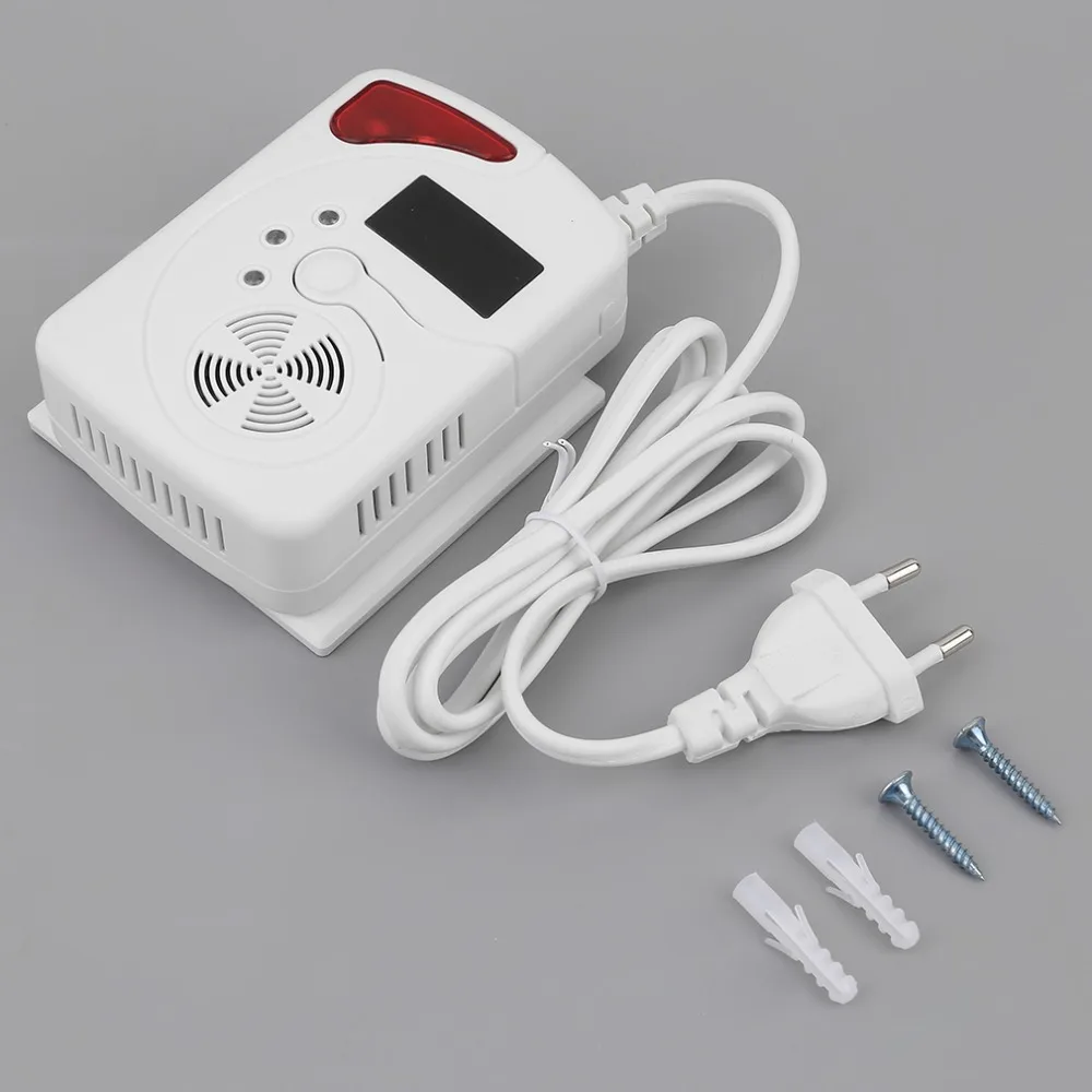 

TS-G703 Professional LCD Screen Display Household Gas Leakage Detector High Sensitive Security Poisoning Alarm Detector EU Plug