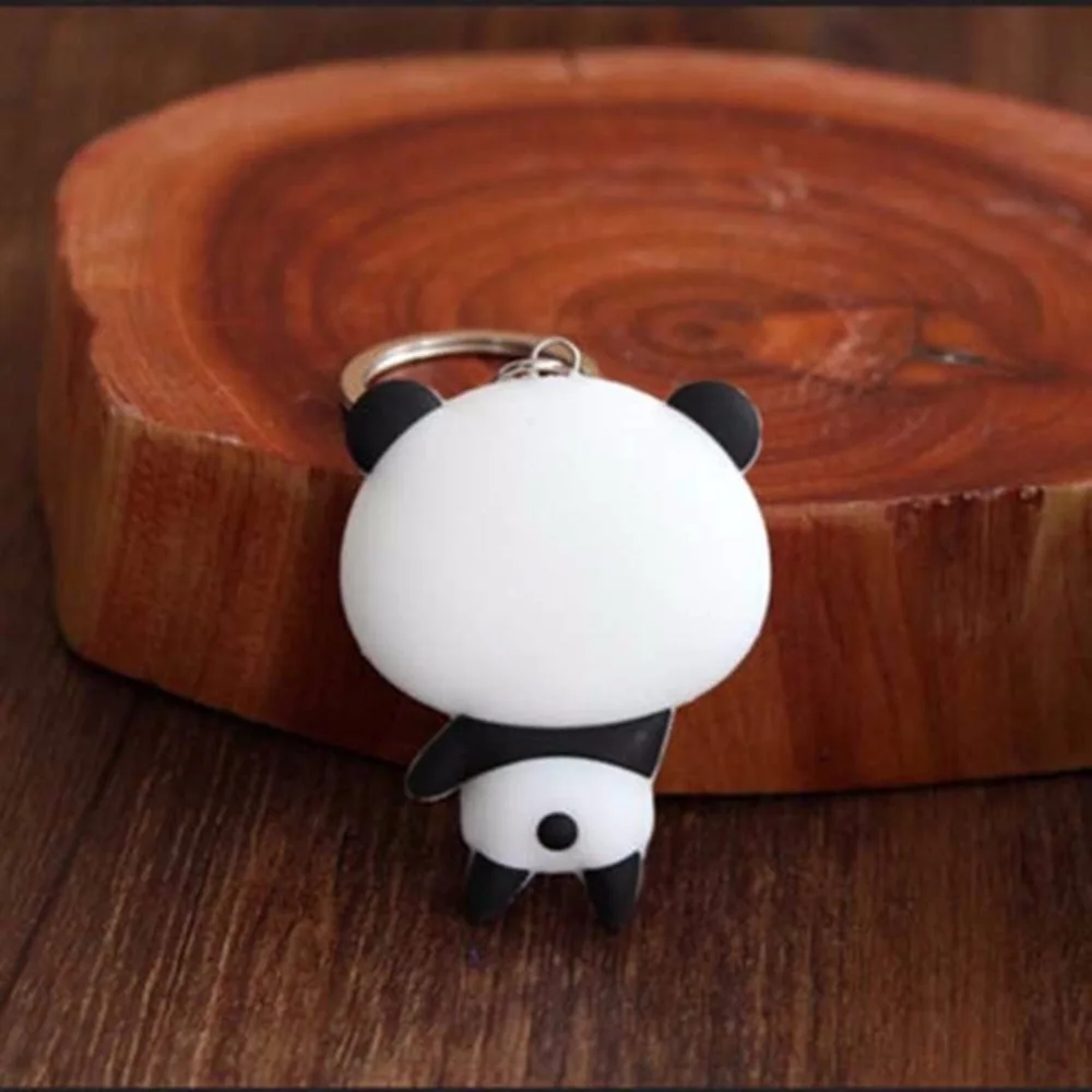 Милый мультфильм панда брелок силиконовые брелки для женщин 3D брелоки животные для автомобильного ключа держатель сумка украшения аксессуары подарок