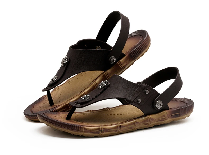 Brand Special Offers High Quality Sandals Big Size Leather Slippers Summer Hot Sale Sandalias Beach Slides Mens Shoes (15)