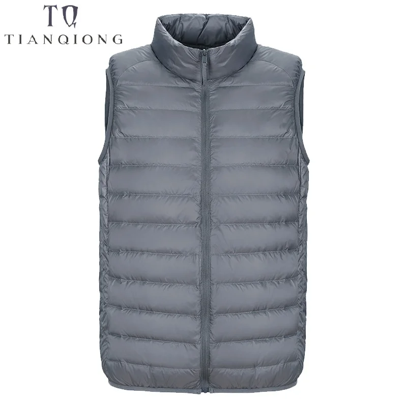 

TIAN QIONG 2018 New Autumn Winter Fashion Casual Men Jacket Vest 90% White Duck Down Windproof Warm Men Down Vest Plus 4XL