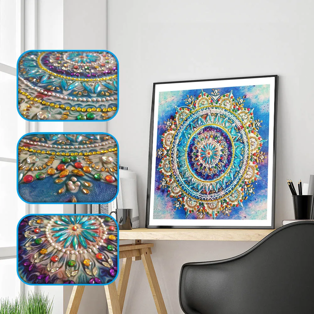 Mandala Diamond Mosaic 5D Diy Special Shaped Diamond Painting Partial Drill Cross Stitch Kits Diamond Embroidery