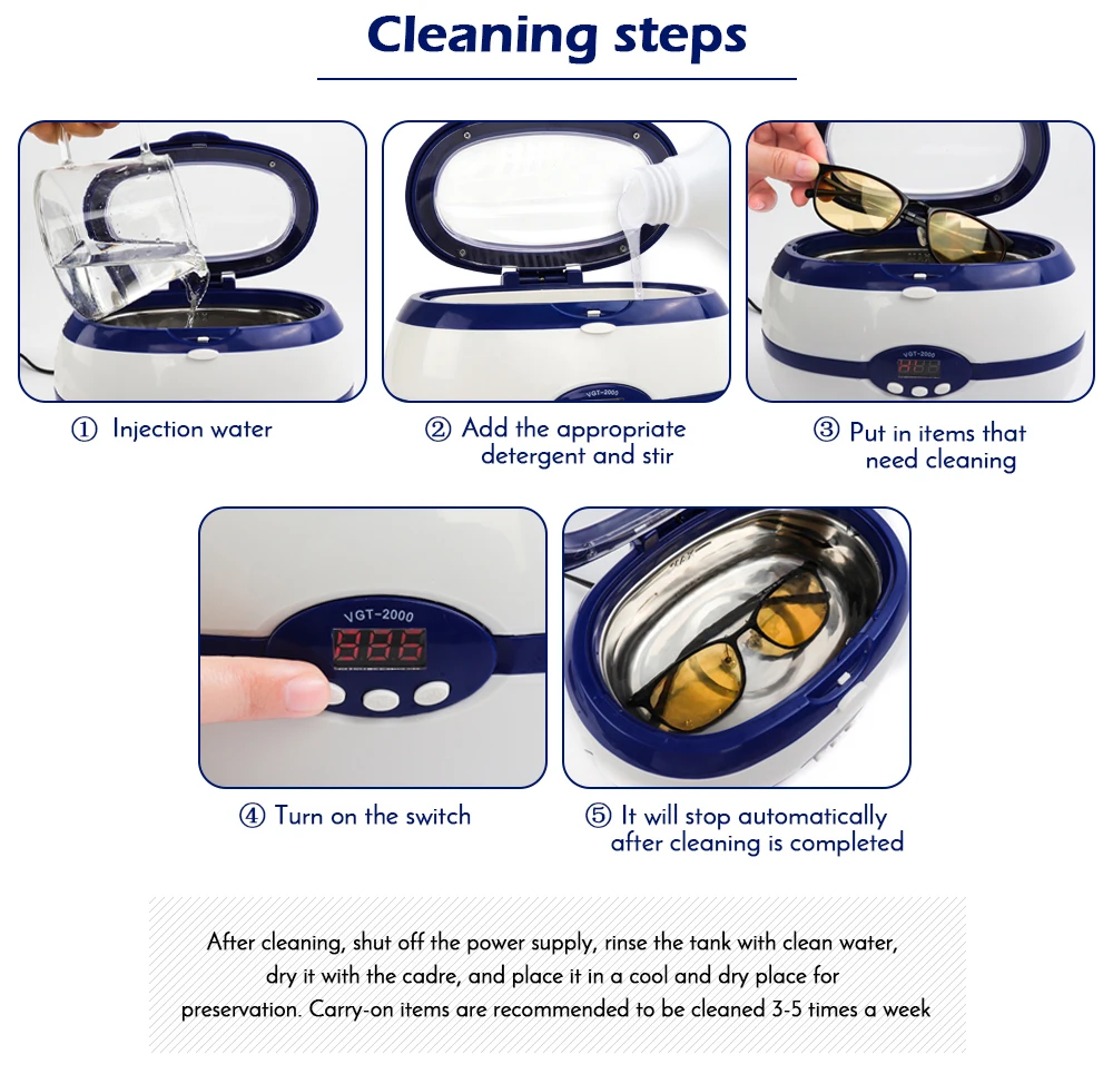 Ultrassônico para Ferramentas de Manicure Equipamento de Lavagem para Jóias Esterilizador Profissional Unha Manicure Ferramentas Relógio Anel Óculos Mod. 1250842 8 Equipamento de unhas artísticas