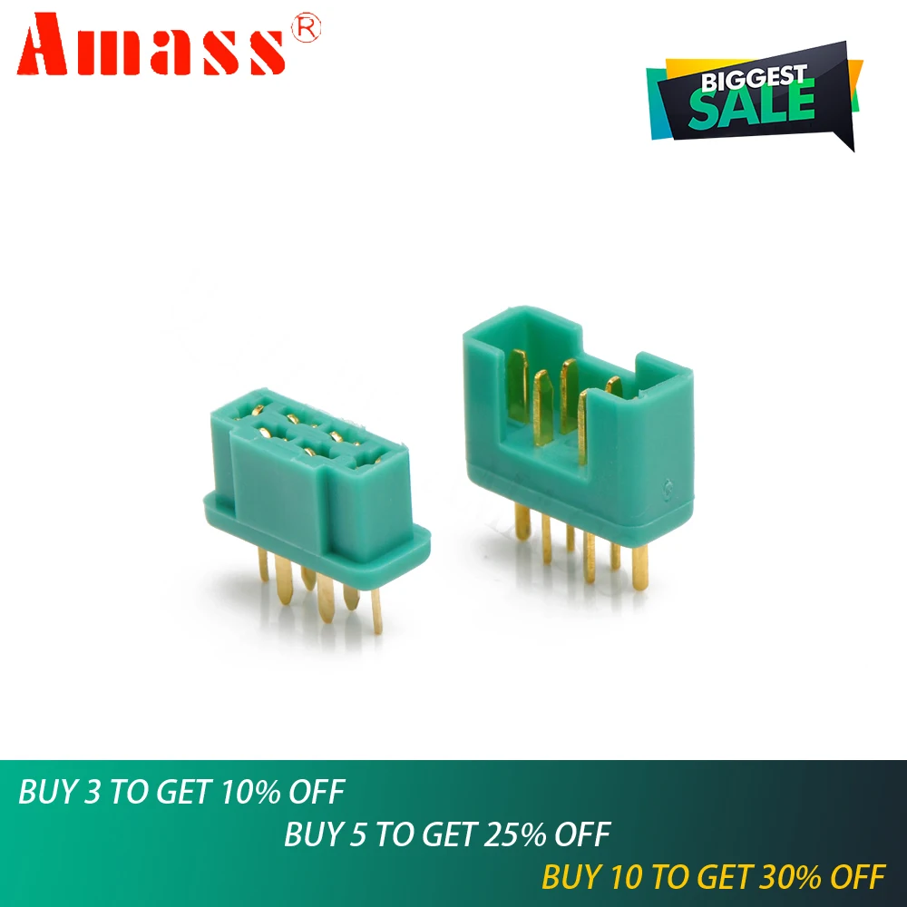 

1pair Amass MPX Male Female 6-pin plug Connector Gold plating