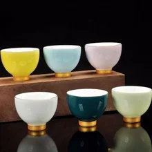 Промо-акция! 6 шт. набор чайных чашек кунг-фу, хрустящая глазурь, китайские фарфоровые чайные чашки для путешествий, наборы керамических чашек пуэр