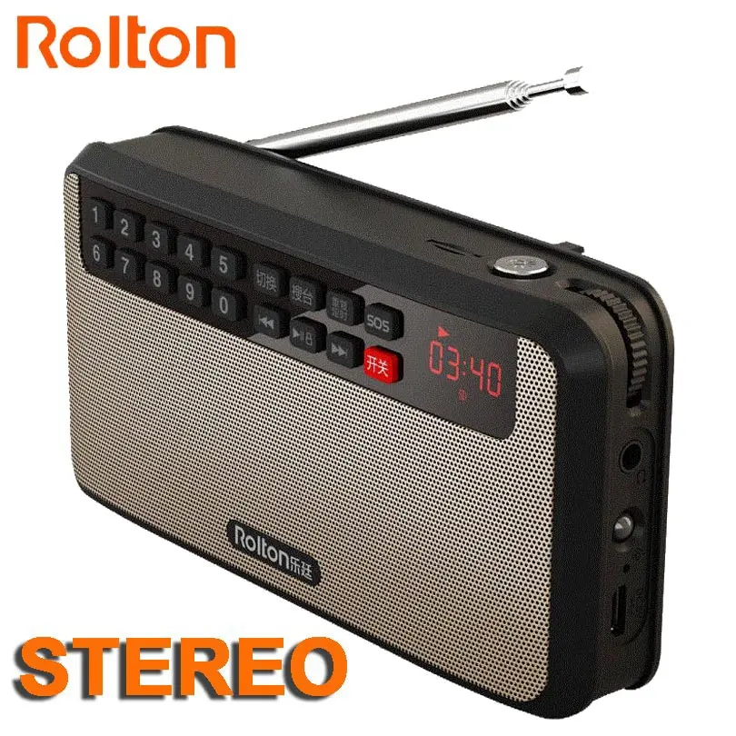 Mp3 плеер RoltonT60 мини портативные аудио колонки FM радио светодиодный