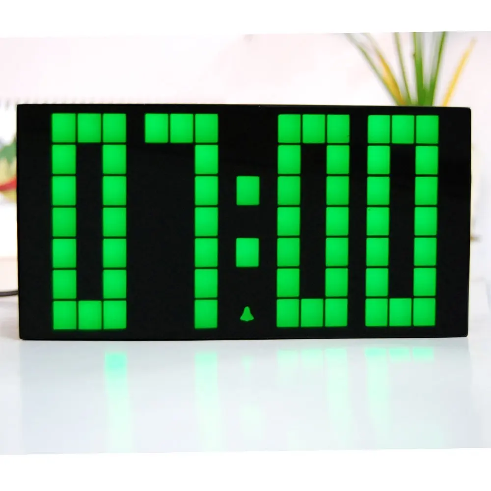 LED Будильник, despertador Температура Календари LED Дисплей, электронный настольный цифровой Настольный Настенные часы - Цвет: green