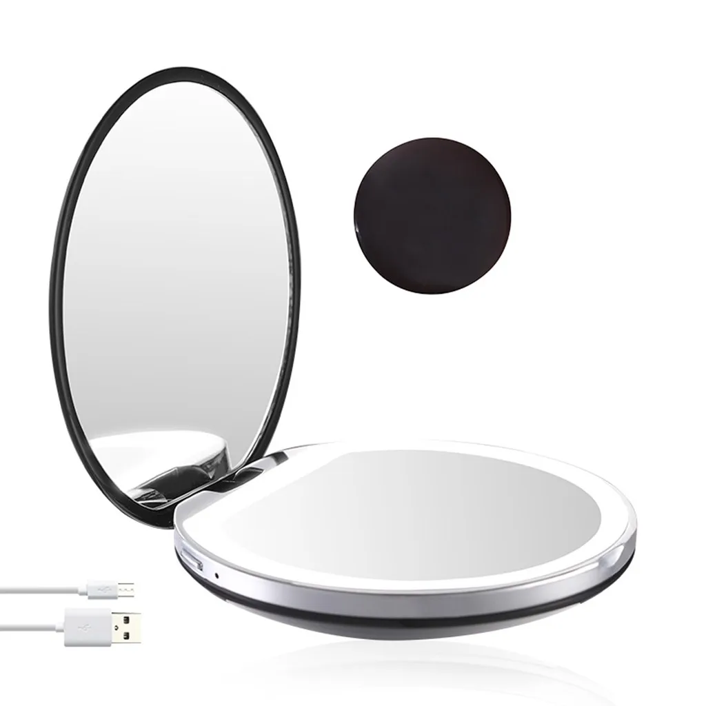 Новый светодиодный освещенные дорожное зеркало для макияжа 1x/3xMagnification складной