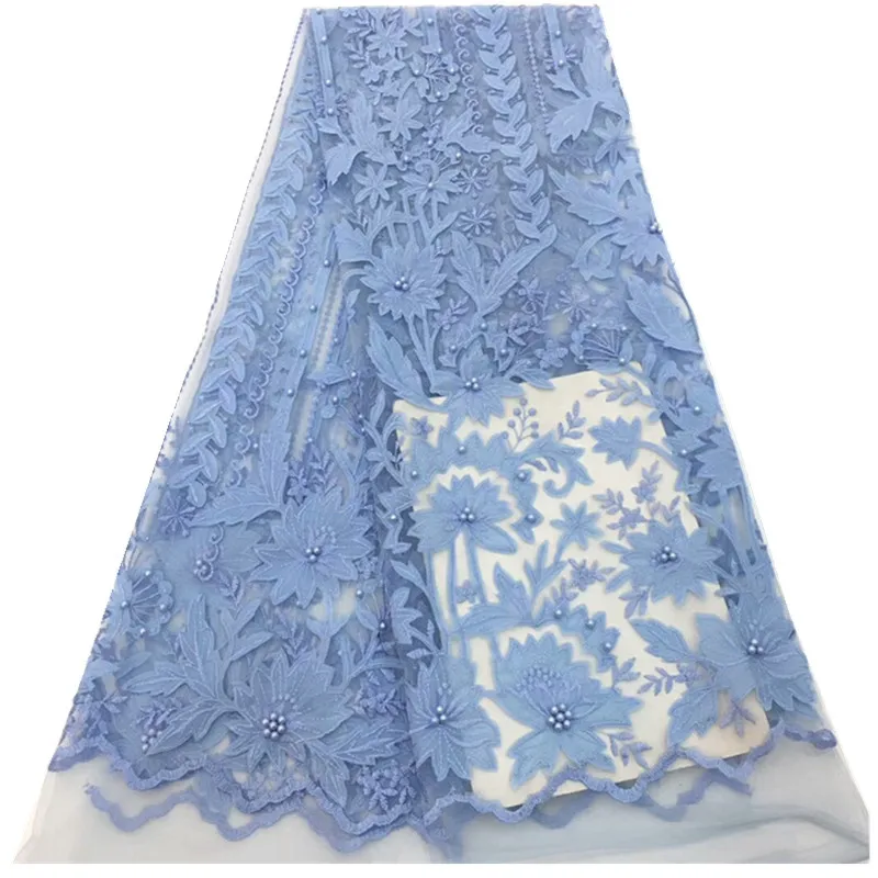 Французский кружевная ткань с цветами вышитые африканский тюль кружевной ткани с бисером Африки кружевной ткани для свадебное платье rof-2312