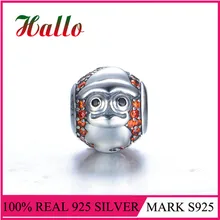 Подходит бренд талисманы Серебро 925 браслет бусины Санта с CZ Рождественские Подвески Аутентичные DIY серебряные украшения подарки