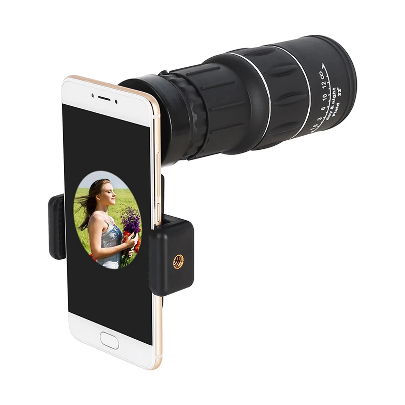 AOMEKIE 16X52 Monocular with Mobile Phone Holder High Power Travel Hunting Bird Watching Telescope Spotting Scope Dual Focusing