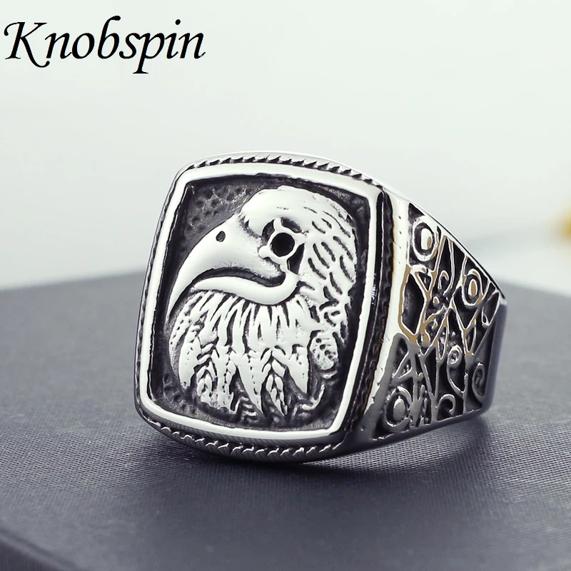 

2018 New Arrival Retro Titanium Steel Eagle Men's Rings Animal Punk Eagle Ring Motor Biker Jewelry US Size 8-13 anel masculino