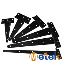 Black Barn Door T Hinge Large Wood Door Hinge Fence Big Box Decoration Load-bearing Hinge