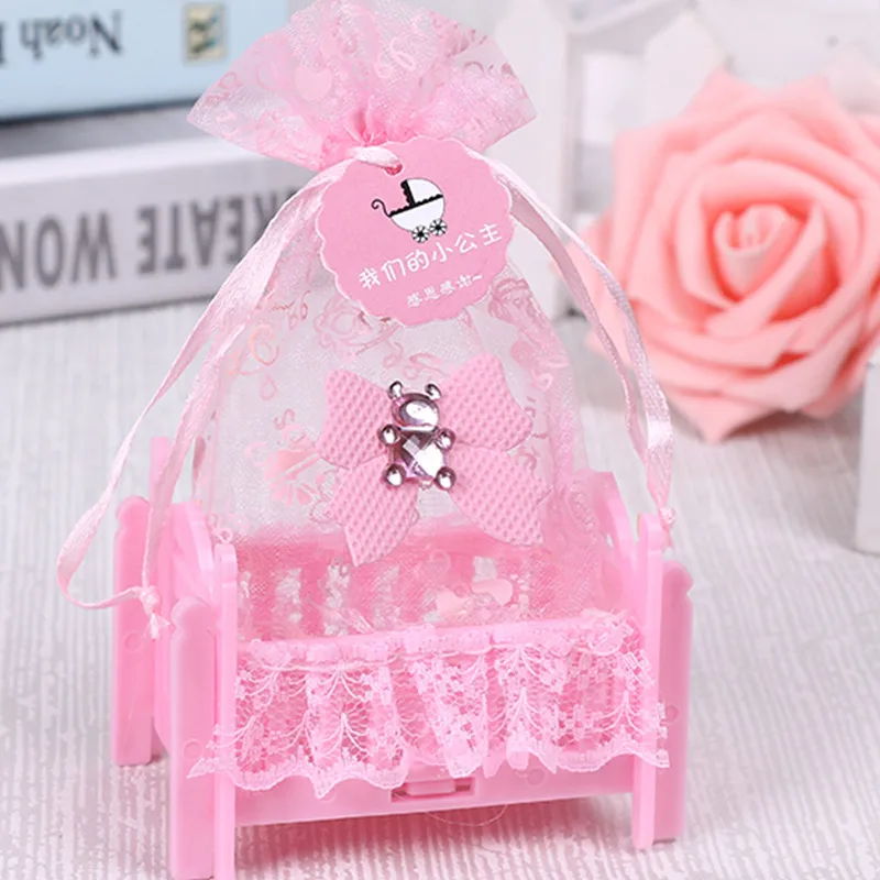 Подарочная коробка для конфет на день рождения ребенка, товары для свадебной вечеринки, персонализированная креативная колыбель, Подарочная коробка для конфет, 12 шт - Цвет: Розовый