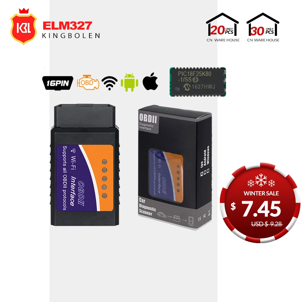 New Pack ELM327 V1.5 Bluetooth/WIFI with PIC18F25K80 Chip For Android ...