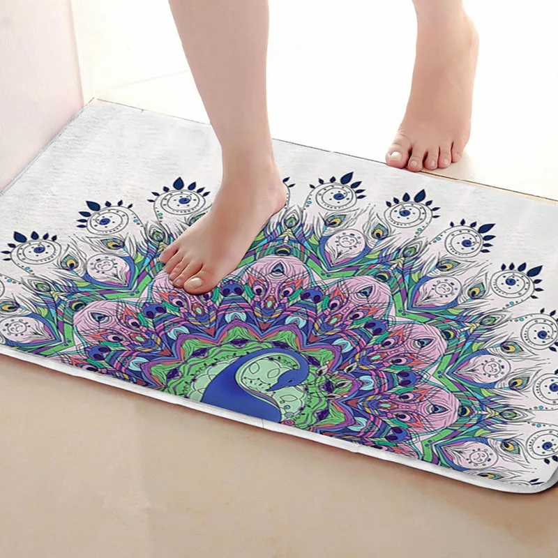 Павлин Стиль коврики для улицы, смешной Противоскользящий коврик для ванной, коврики, дверные коврики под входную дверь