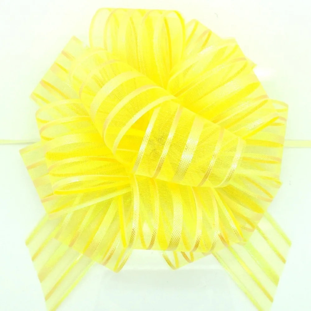 5pcs/lot Large Organza Pull Bow Ribbon for Craft , Wedding Decoration