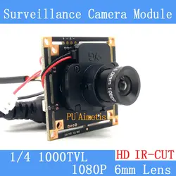 1000TVL видеокамера слежения cmos модуль платы блока программного управления с 1080 P 6 мм объектив IR Cut фильтром