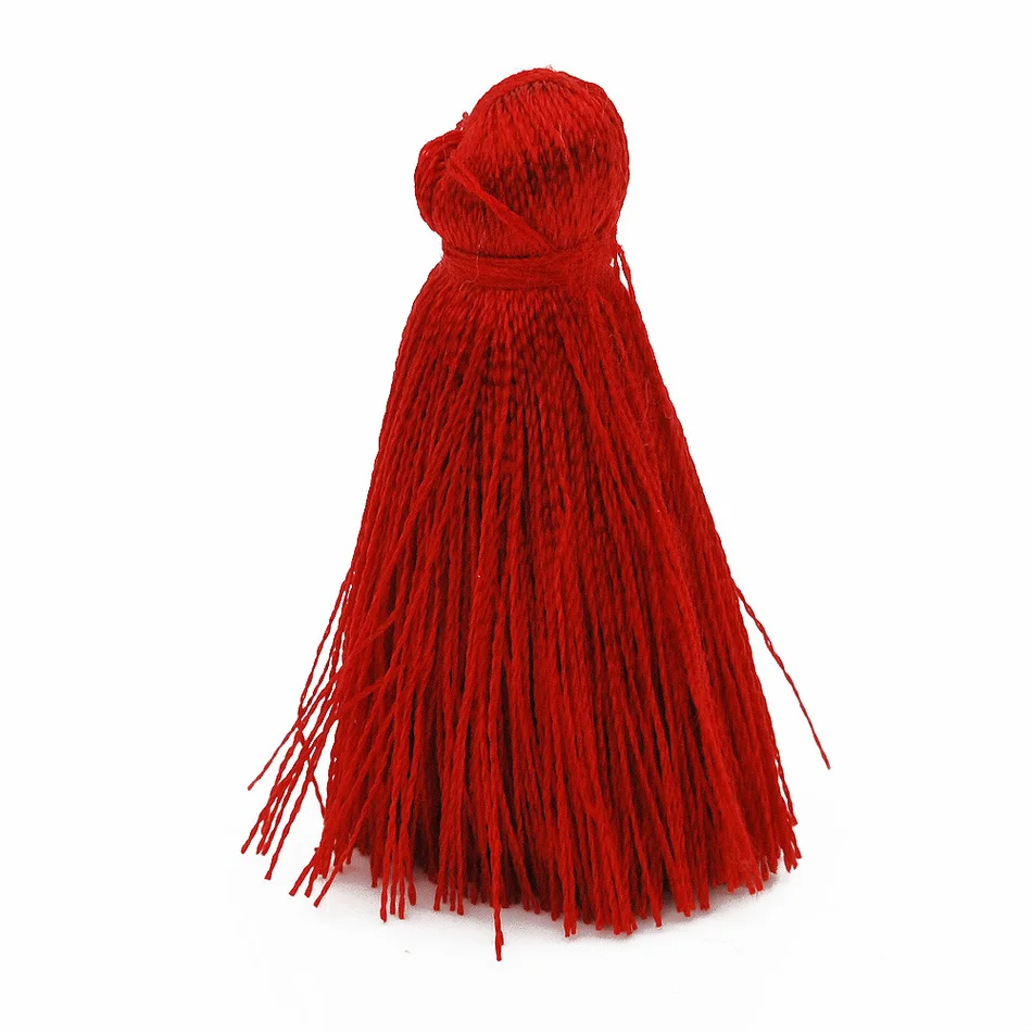 20pcs 40mm Dark Red Rayon Silk Tassel For Keychain Cellphone Straps Jewelry Charm, Silk Tassels DIY Accessories-10055851