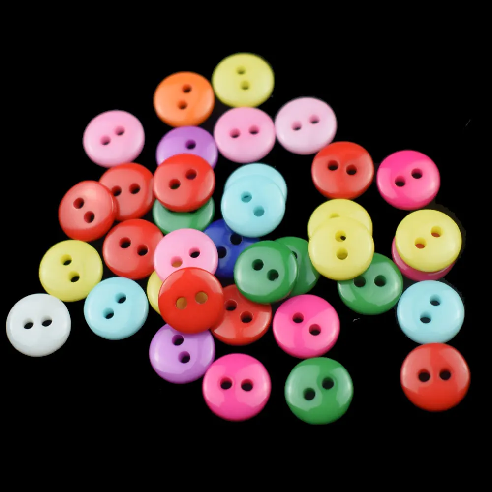 

100PCS Round 2 Hole Resin Button Sewing Fit Scrapbooking Apparel Crafts Diy Decoration 9MM/10MM/15MM Mixed Color