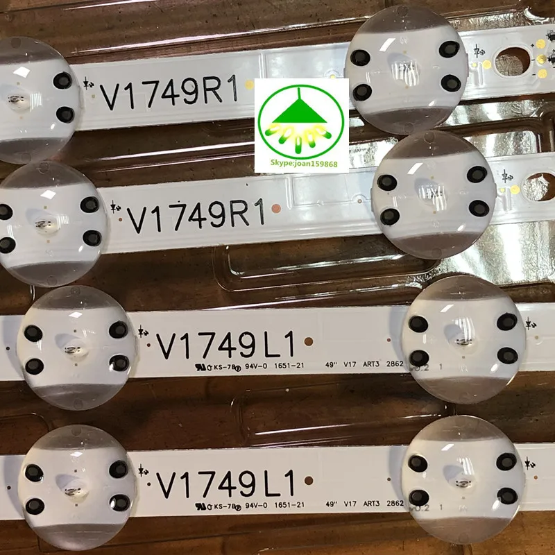 

4 PCS/Lot LED Backlight strip 12 lamp For LG 49" V17 ART3 TV JB3B1591A02499 49UV340C 49UJ6565 6916L-2862A 6916L-2863A LC490DGG