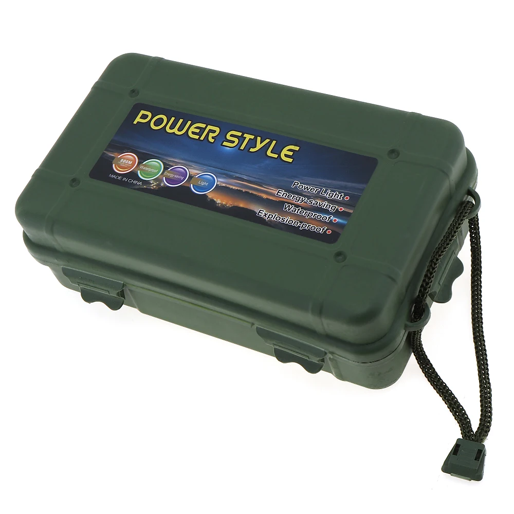 

E-SMARTER Universal Waterproof Anti Fall Green Plastic Storage Box For Flashlight Light Torch Lamp 20x11x6.8cm