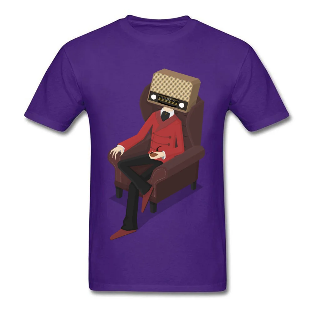 Casual T Shirts Faddish O-Neck Radiohead 100% Cotton Men Tops & Tees Summer Short Sleeve Tee-Shirts Wholesale Radiohead purple