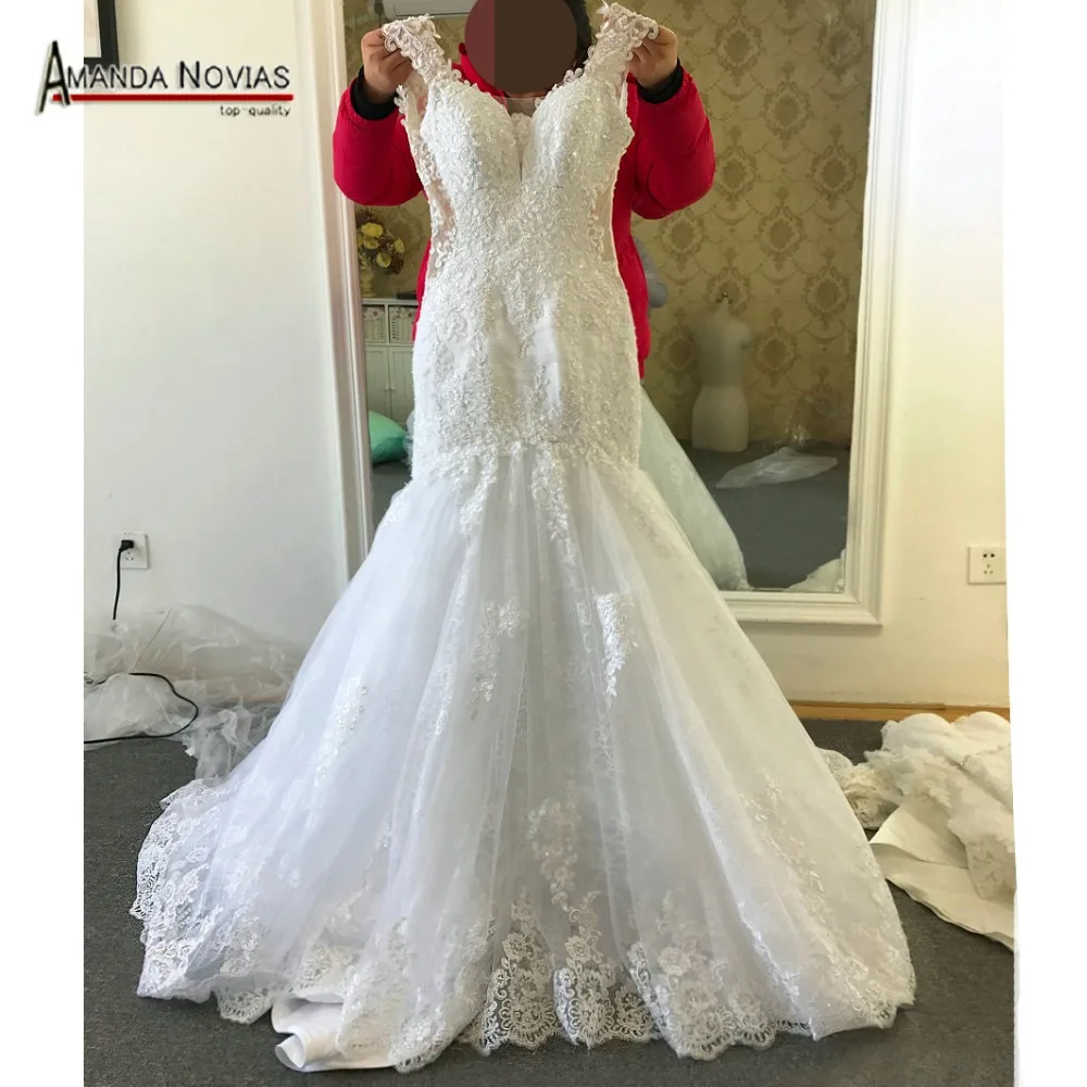 Кружевное свадебное платье Русалка сексуальное свадебное платье с открытой спиной es Amanda Novias