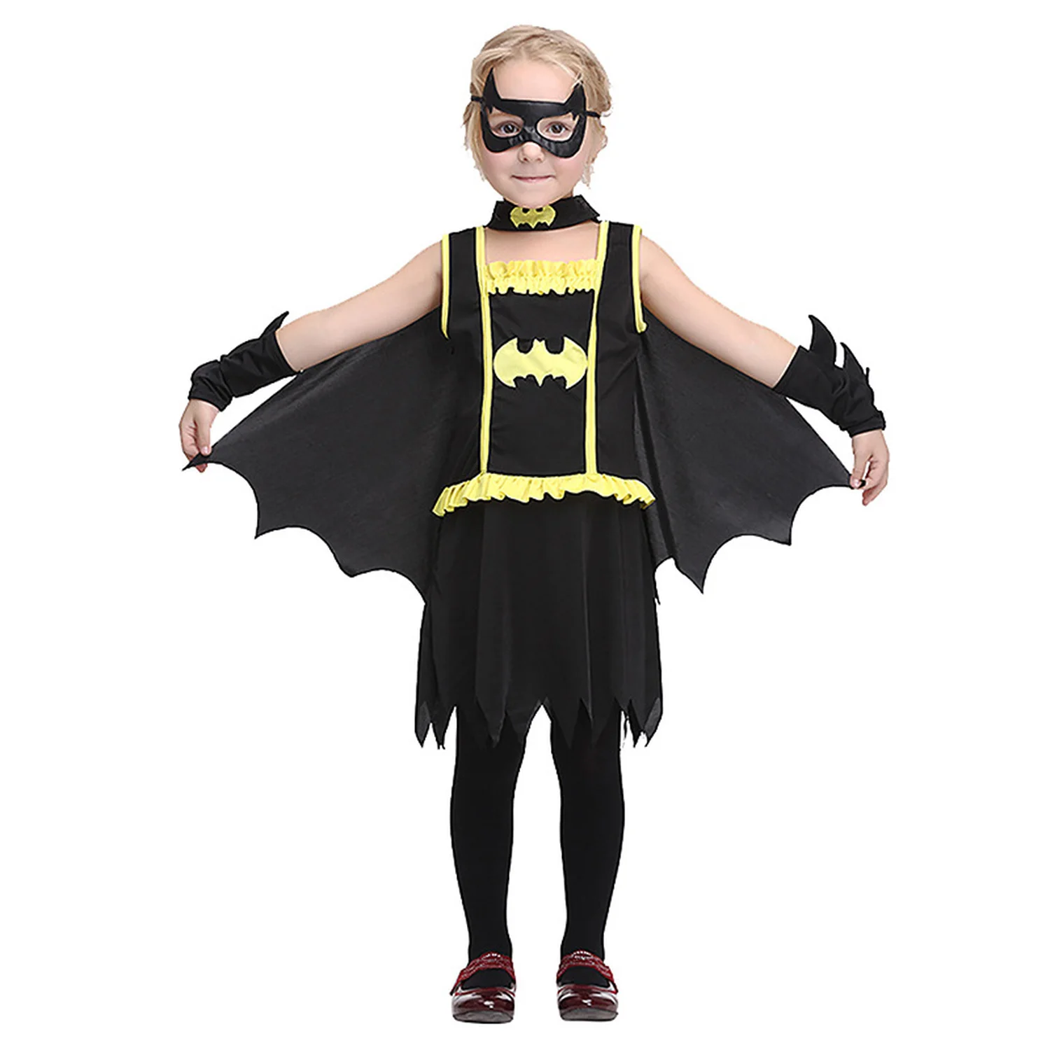 Хеллоуин костюм Детская Бэтмен Комплекты одежды Bat Для женщин Косплэй детский праздничный костюм для девочек аниме герой роль играет