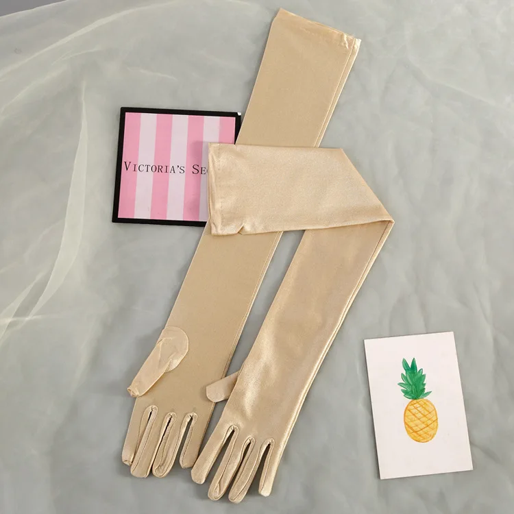 JaneVini элегантный 23,5 "Длинные свадебные перчатки для невесты танцевальные перчатки опера черный, белый цвет Для женщин Длинные Вечерние