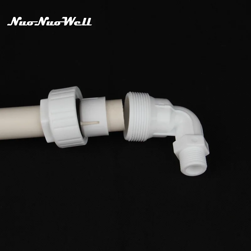 

1pc NuoNuoWell POM 1/2" Male thread to 25mm Elbow 90 Degree Quick Connector Water Pipe Adapter For Garden Irrigation Fish Tank