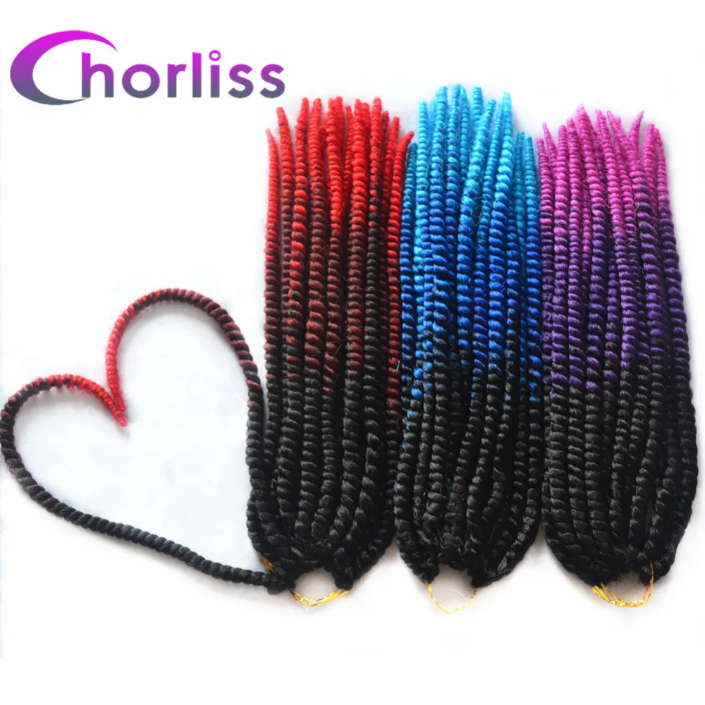 

Chorliss 12" Ombre Purple Havana Twist Braiding Hair Synthetic Crochet Braids Hair Extensions 16strands/pack