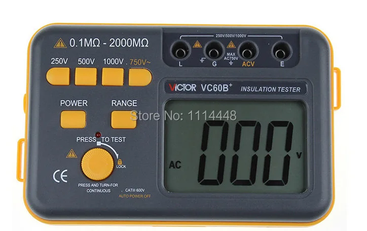 

New Digital Insulation Megger Tester Meter VC60B+ 250V 500V 1000V