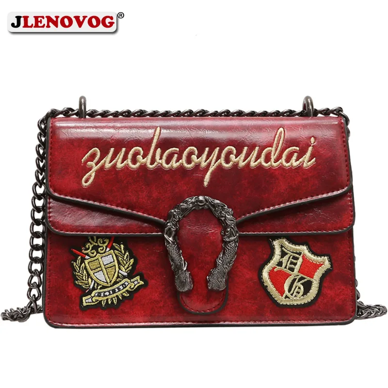 

Ladies hand bags Fake Designer Real Leather Vintage Shoulder Tote Women New Elegant Badge Messenger Wine Red Chain Crossbody Bag
