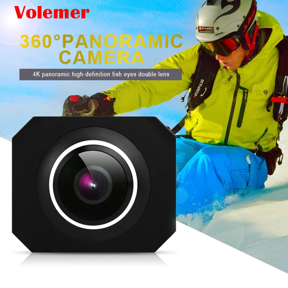 Volemer Panoramic Camera 360 Degree VR HD 4K High Resolution Wifi UHD Wide Angle Fish Eye Dual Lens Action Sports Video Camera Volemer Panoramic Camera 360 Degree VR HD 4K High Resolution Wifi UHD Wide Angle Fish Eye Dual Lens Action Sports Video Camera