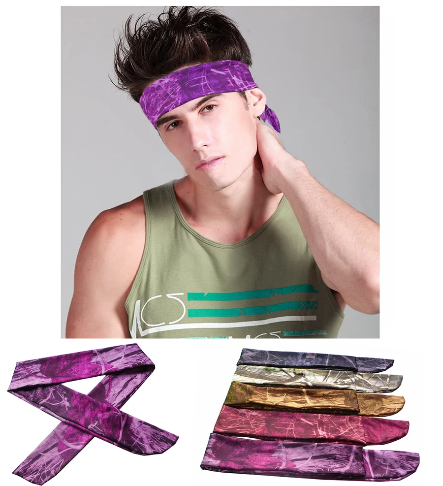

Camo Printing Tree Patten Cotton Stretch Headband Sweatband Hair Band Tie Back Moisture Wicking Workout