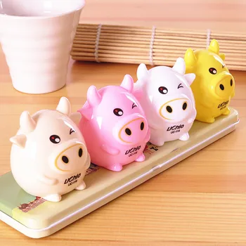 

cute cartoon interesting creative prize for students small cow double pencil sharpener a set of 5pcs