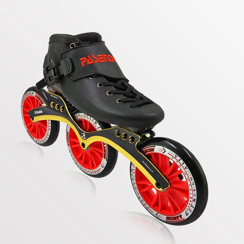 

PASENDI Professional Carbon Fiber Speed Skating Shoes 3 wheels 3X125mm and 3X110mm Women's roller skating shoes Men Kids Shoe