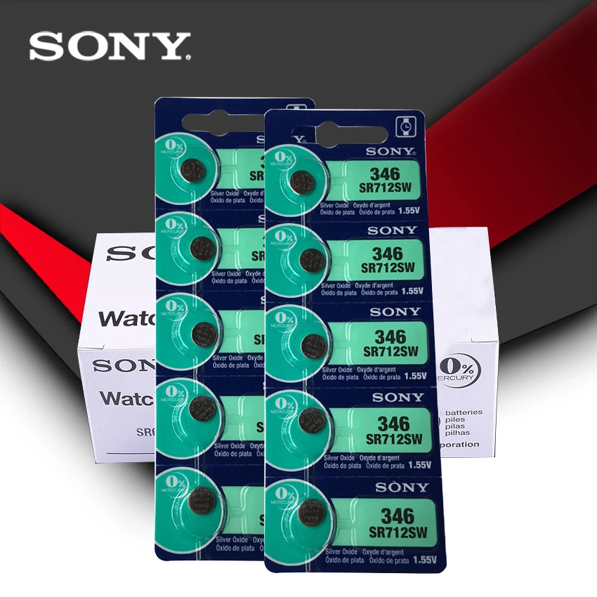 

100pc Sony 100% Original 346 SR712SW 1.55V Silver Oxide Button Cell Coin Battery MADE IN JAPAN