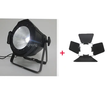 

6pcs+flight case 100w cob led dmx stage lighting single warm or cool white par 64 cob led or rgbw 4 in 1 par light with barndoor