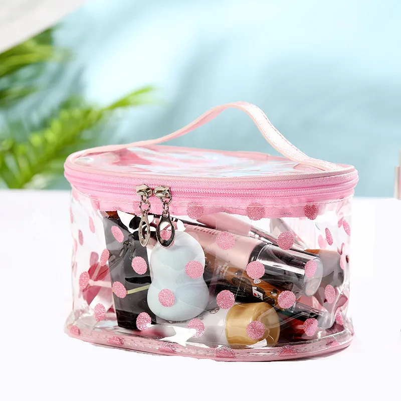

eTya Women Big Transparent Cosmetic Bag Travel Female PVC Makeup Bags Wash Toiletries Storage Tote Organizer Cases Pouch