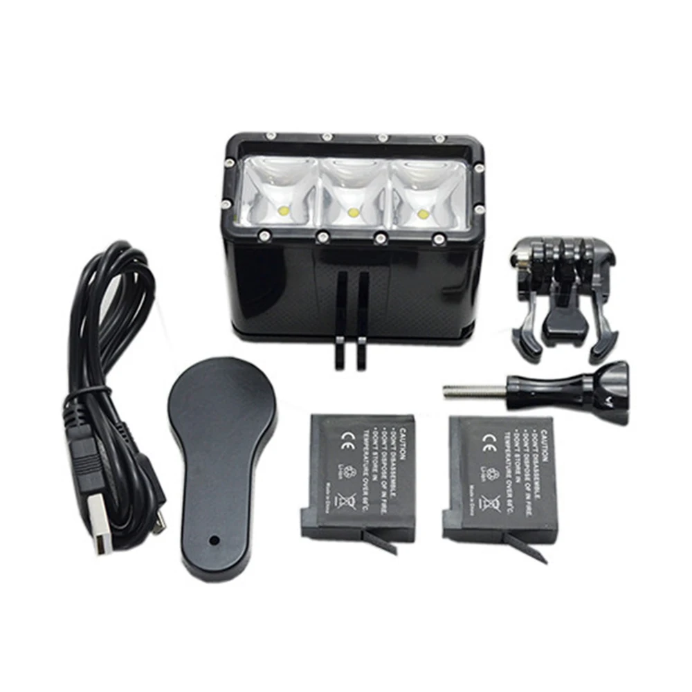 For GoPro Flashlight Lamp Underwater Diving Waterproof LED Flash Video Light Mount For GoPro Hero 543+ SJCAM SJ4000Xiaomi Yi (7)