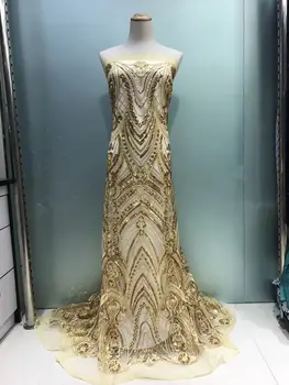 

Africa Sequins Lace Fabric High Quality Sequin Tulle Lace Fabric 2018 Fashion French Nigerian Net Lace Fabric For Party Dress 30